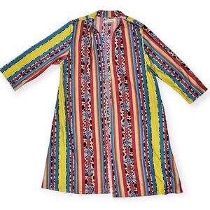 Southern Stitch Serape Leopard Print Pullover‎ Cardigan Women's Size S/M